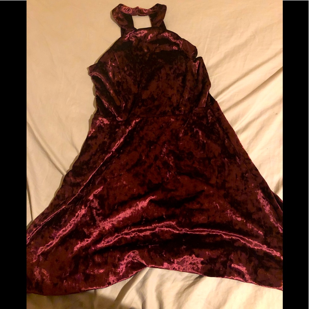 A silky Maroon dress